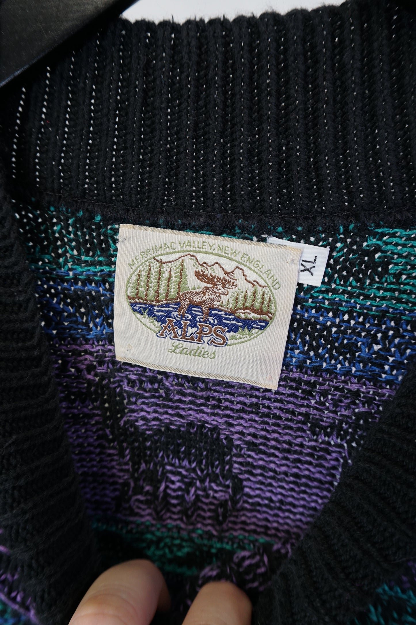 (M) Vtg Aquaberry Knit Sweater