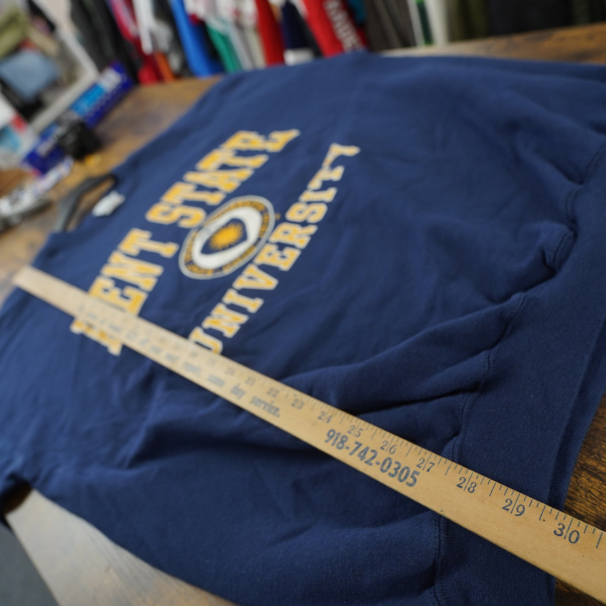 (XL) Vtg Kent State University Sweatshirt Mens XL Navy Blue Crewneck Port and Company