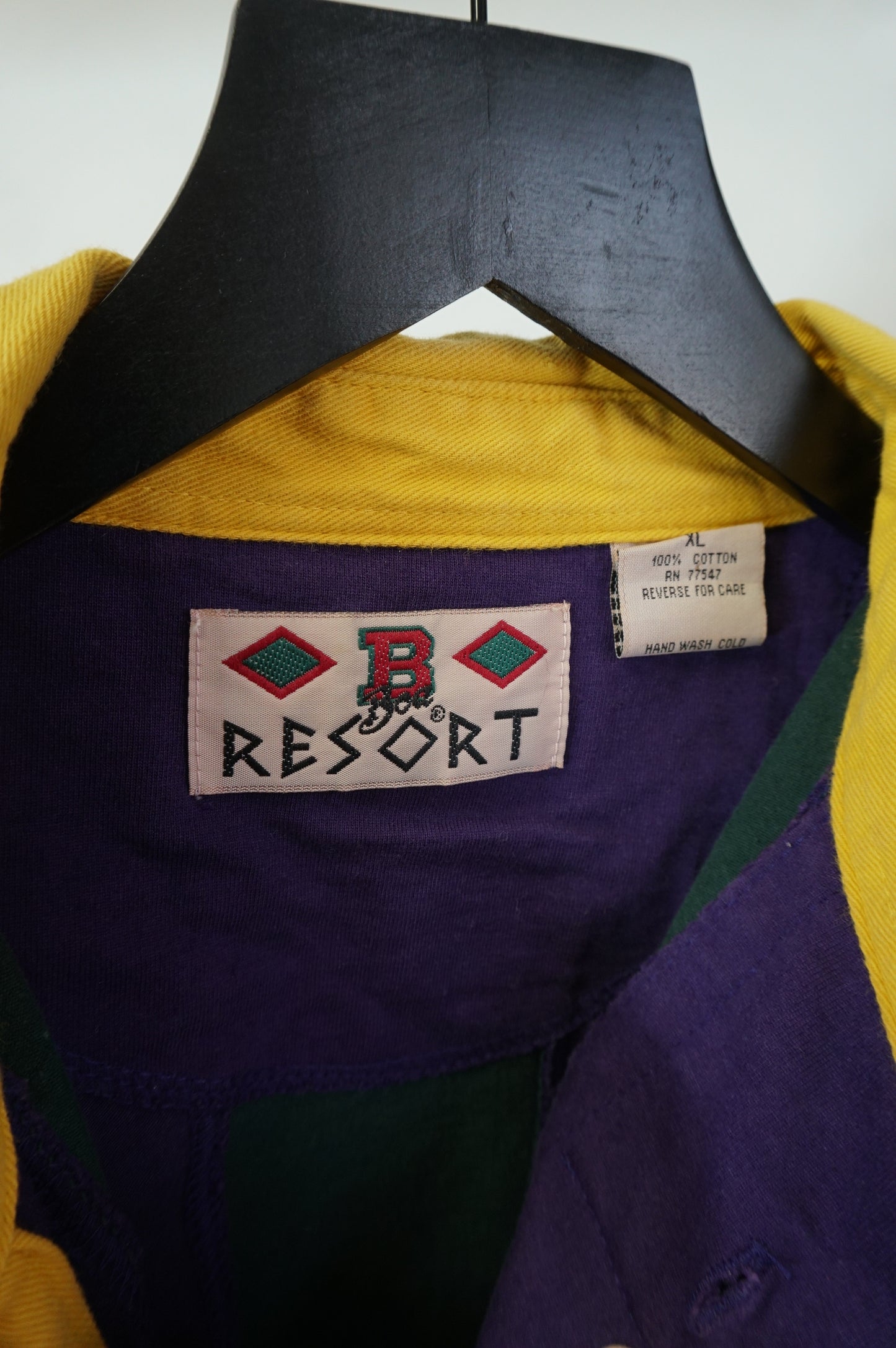 (XL) Mardi Gras LS Polo Shirt