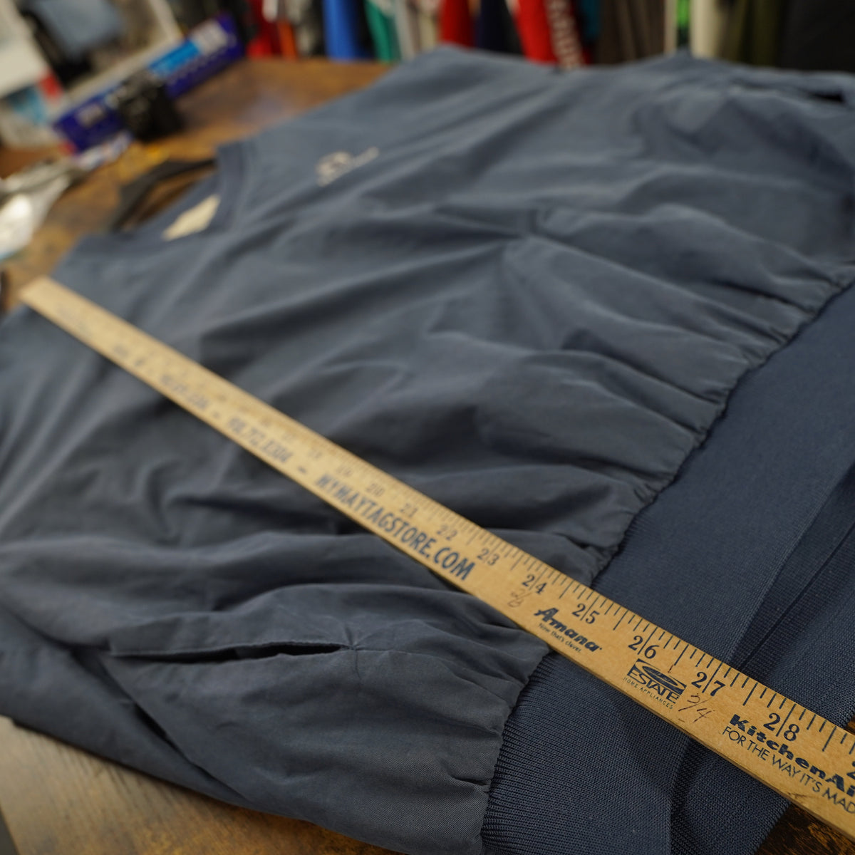 (XL) Pebble Beach Collection Mens XL Blue V-Neck Golf Windshirt Pullover Windbreaker
