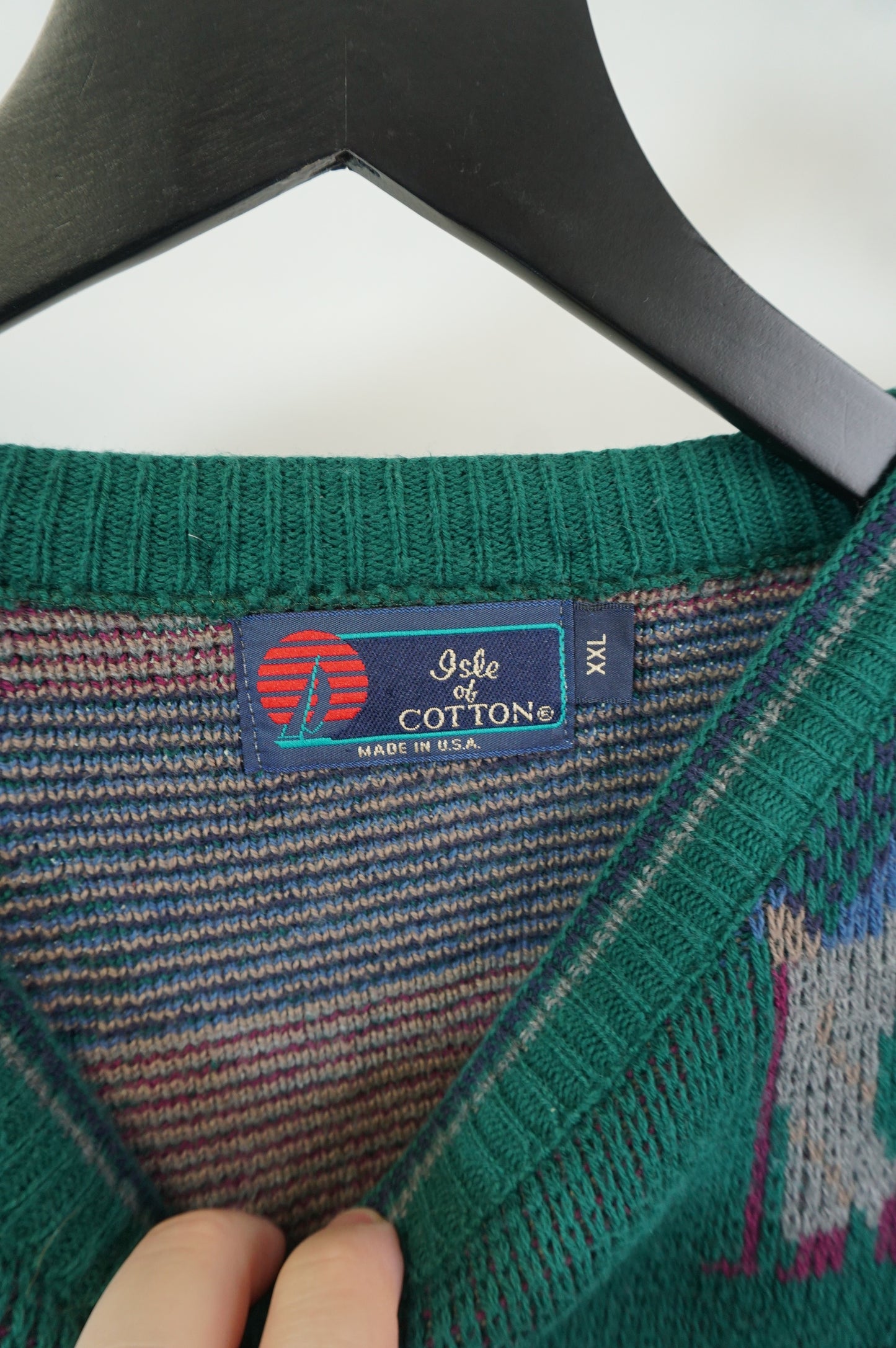 (XL/XXL) USA Made Isle of Cotton Knit Golf Sweater
