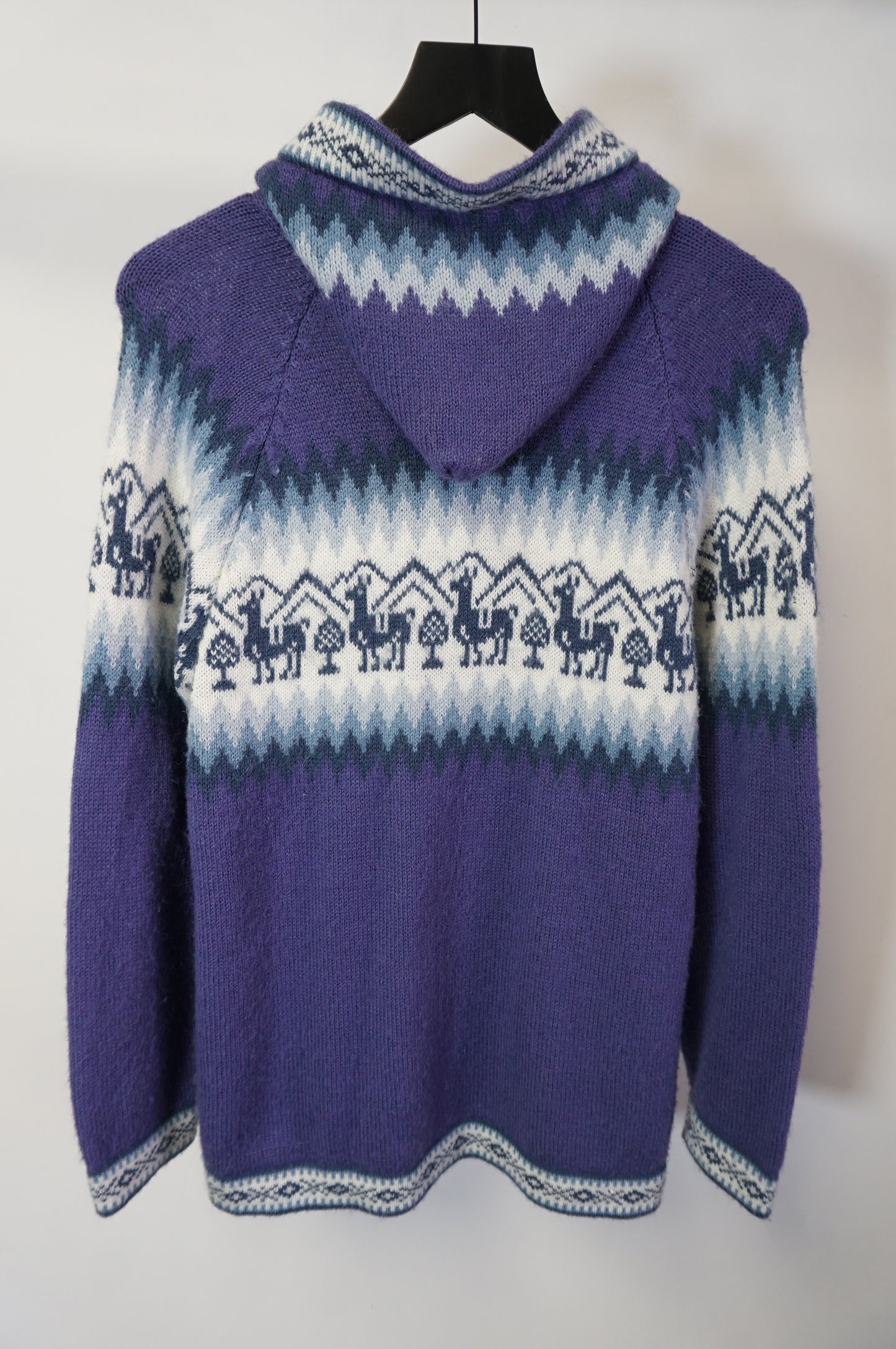 (S) Purple Full Zip Alpaca Knit Sweater