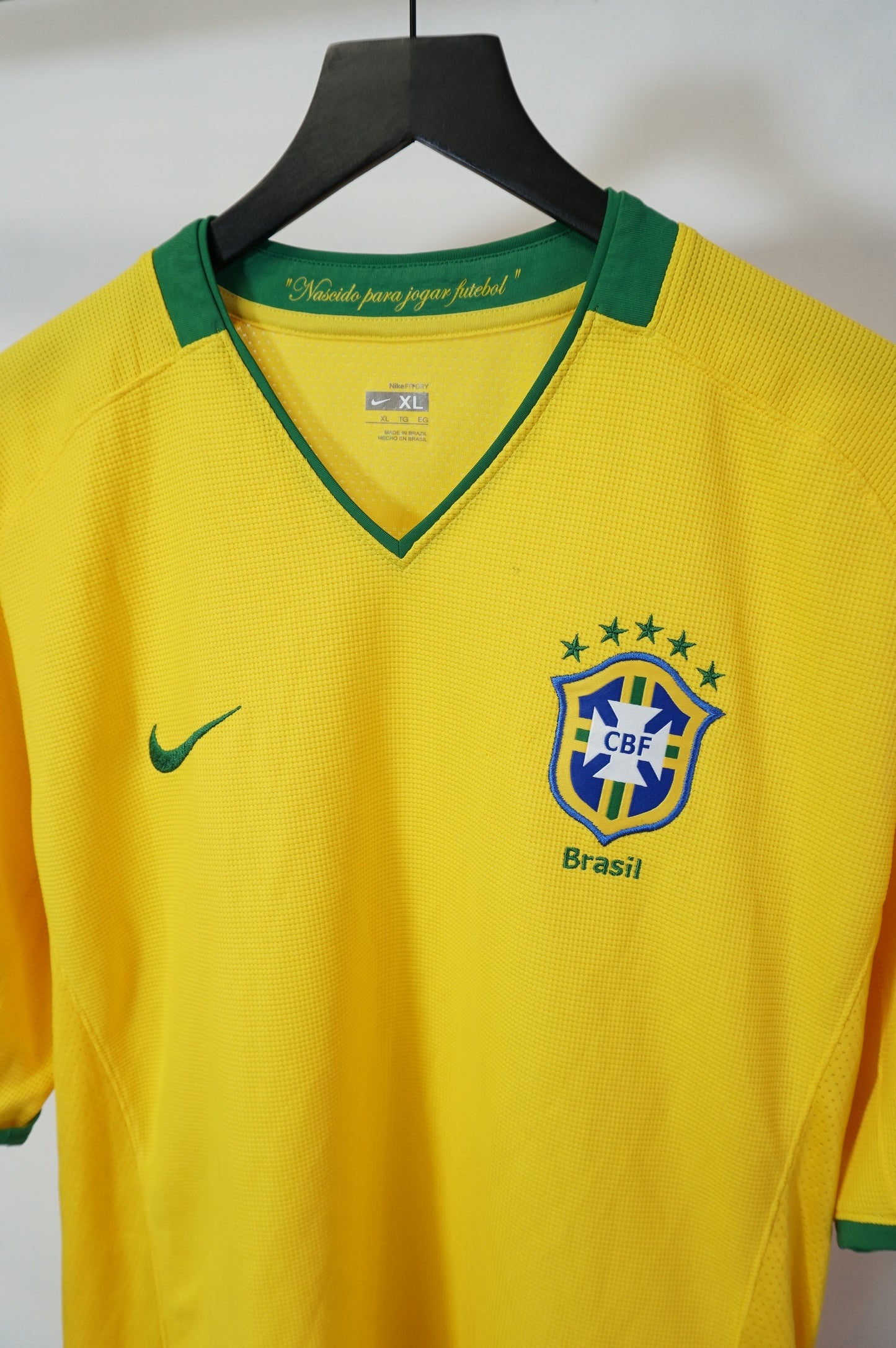 (XL) 2008 Brazil National Team Home Soccer Jersey