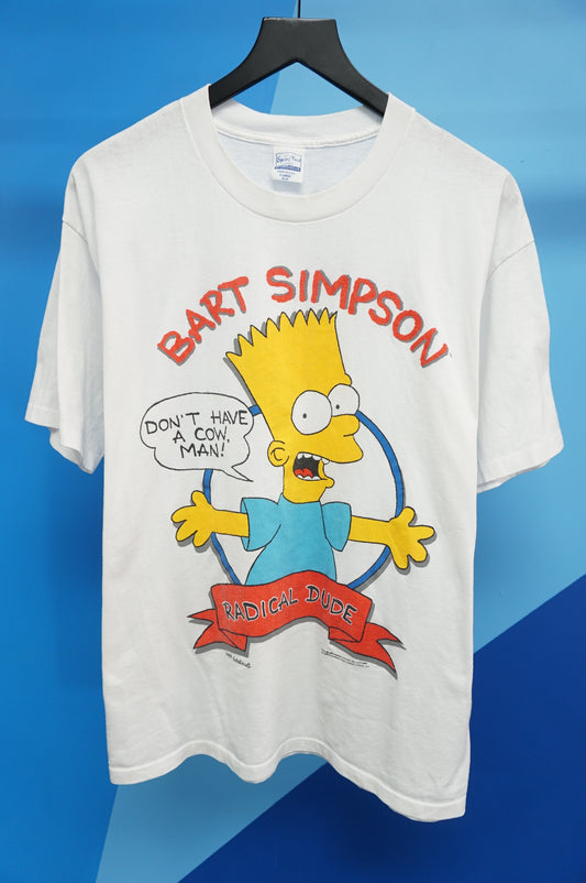 (L/XL) 1989 Bart Simpson "Don't Have A Cow Man" Single Stitch T-Shirt