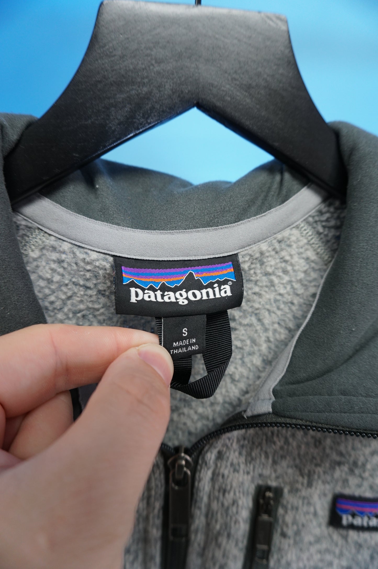 (S) Grey Patagonia Quarter Zip Fleece