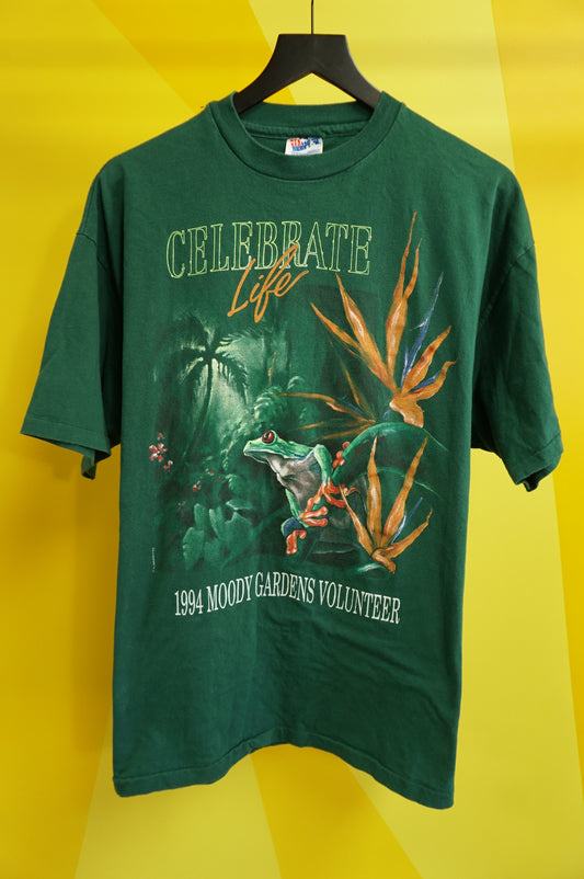 (XL) 1994 Celebrate Life Single Stitch Moody Gardens Frog T-Shirt