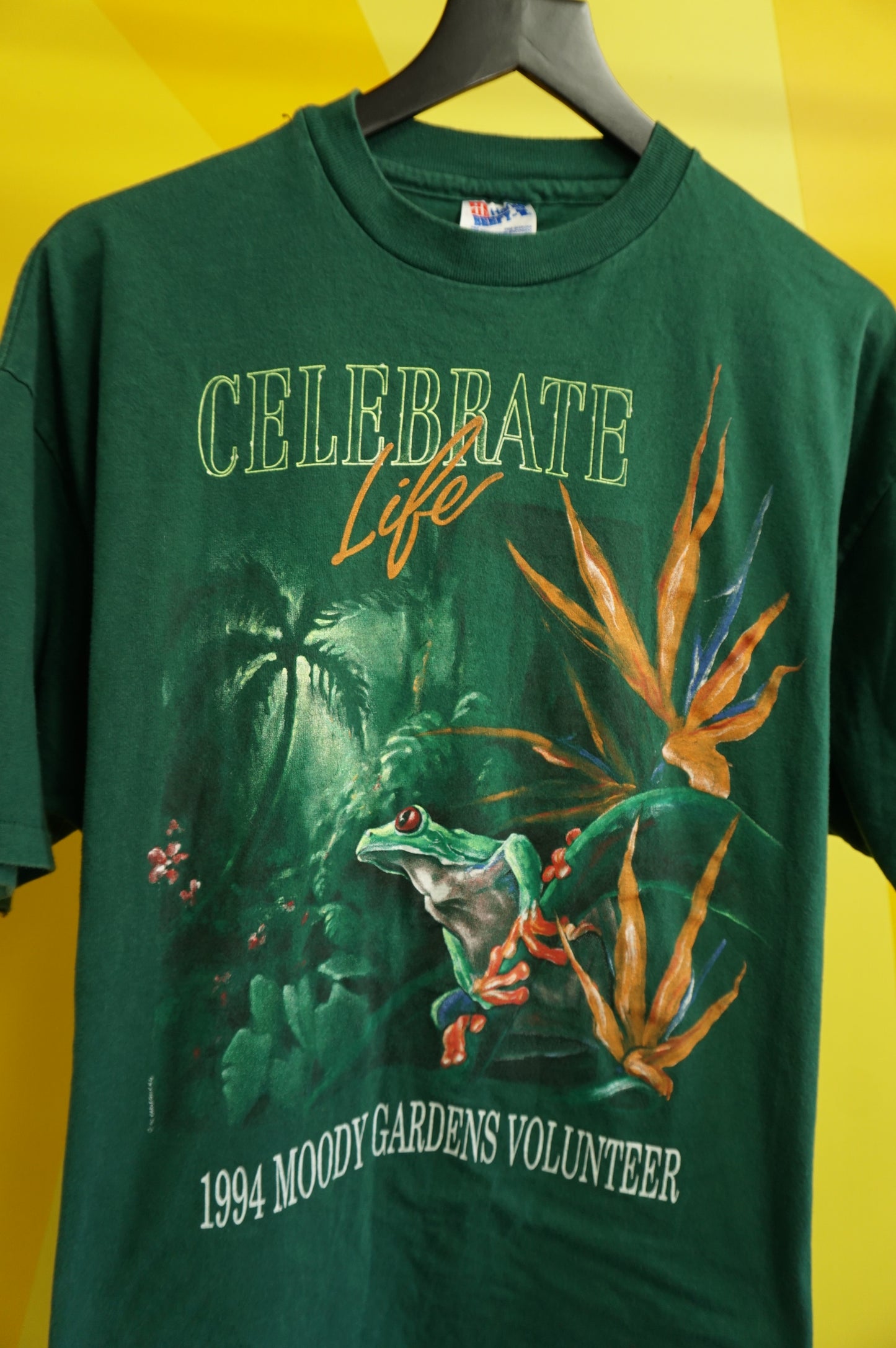 (XL) 1994 Celebrate Life Single Stitch Moody Gardens Frog T-Shirt