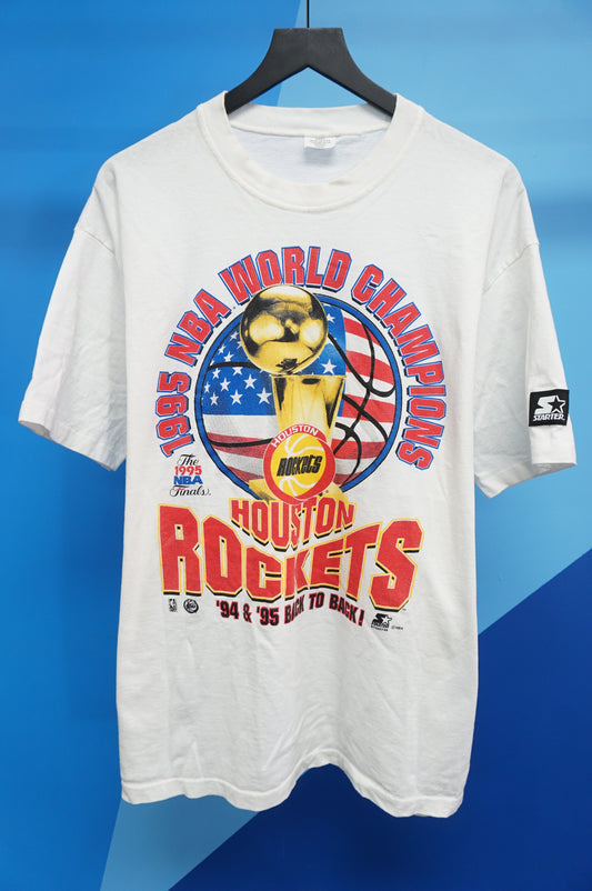 (L/XL) 1995 Houston Rockets NBA Champs Single Stitch T-Shirt