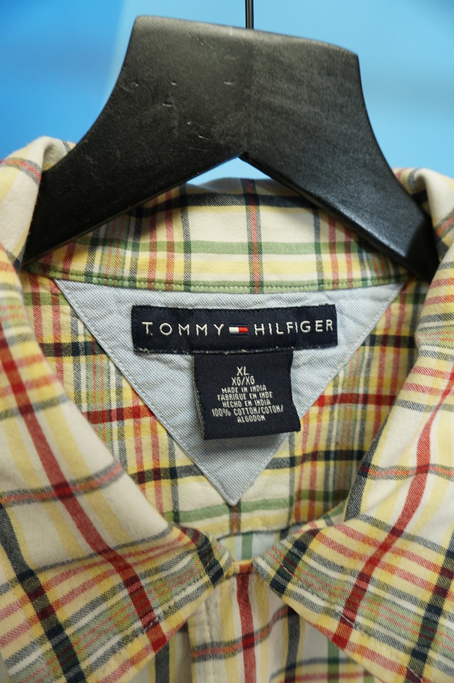(XL) Vtg Tommy Hilfiger Plaid Button Up Shirt