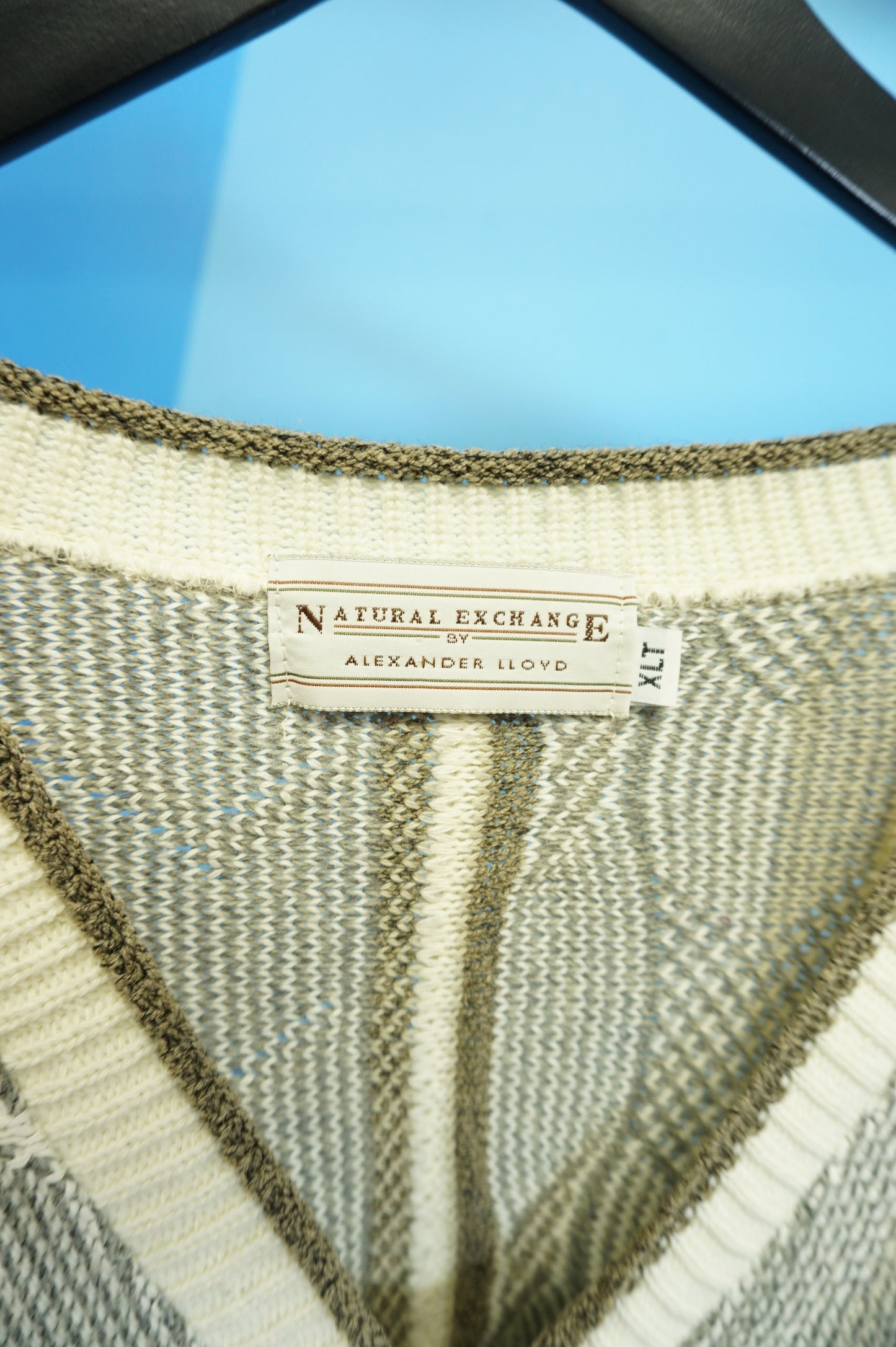 (XL) Natural Exchange Coogi-esque Knit Sweater