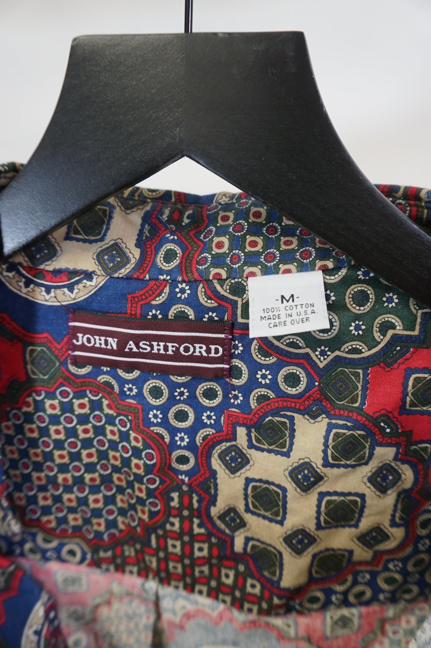 (M/L) John Ashford Geometric Print Button Up Shirt