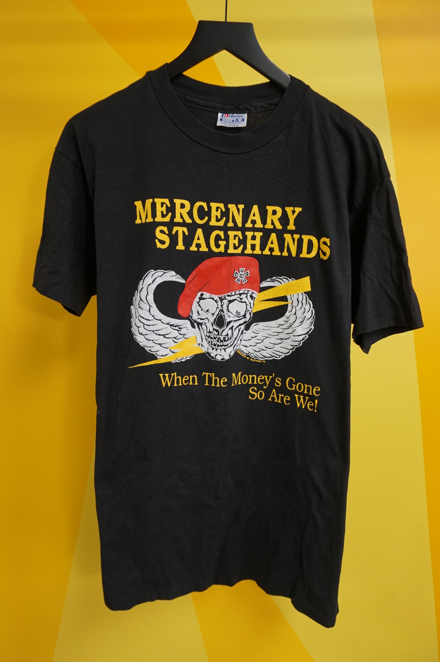 (L/XL) 1991 Mercenary Stagehands Single Stitch T-Shirt