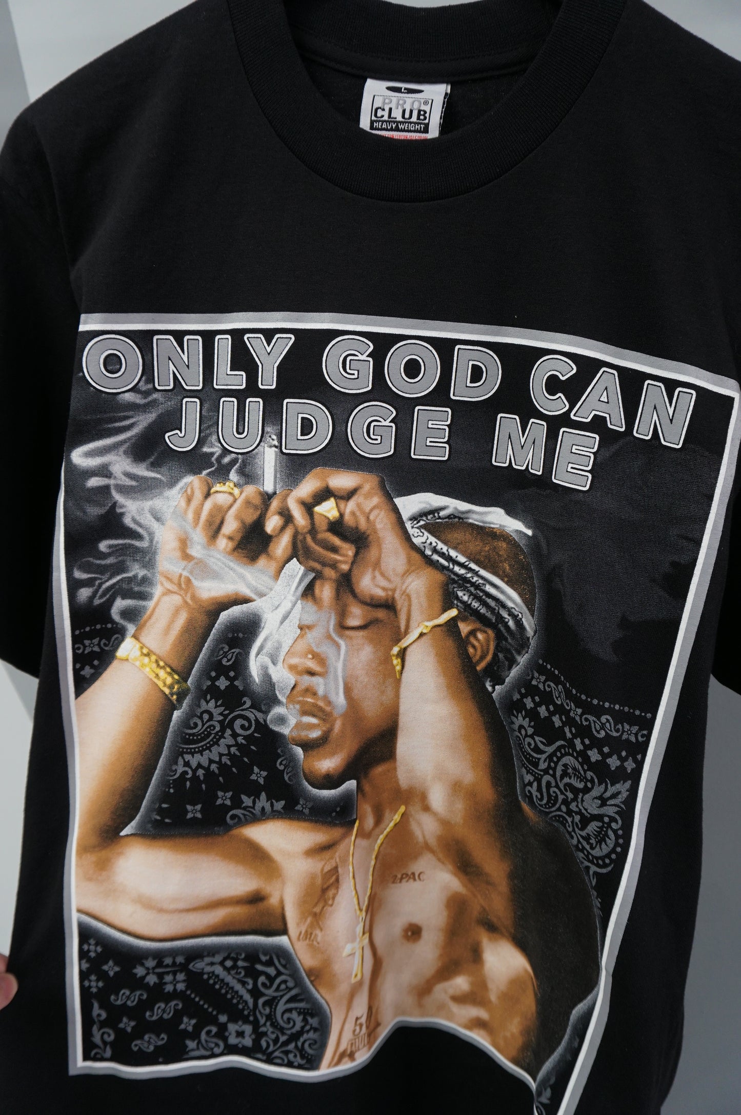 (M/L) Only God Can Judge Me 2Pac Rap T-Shirt