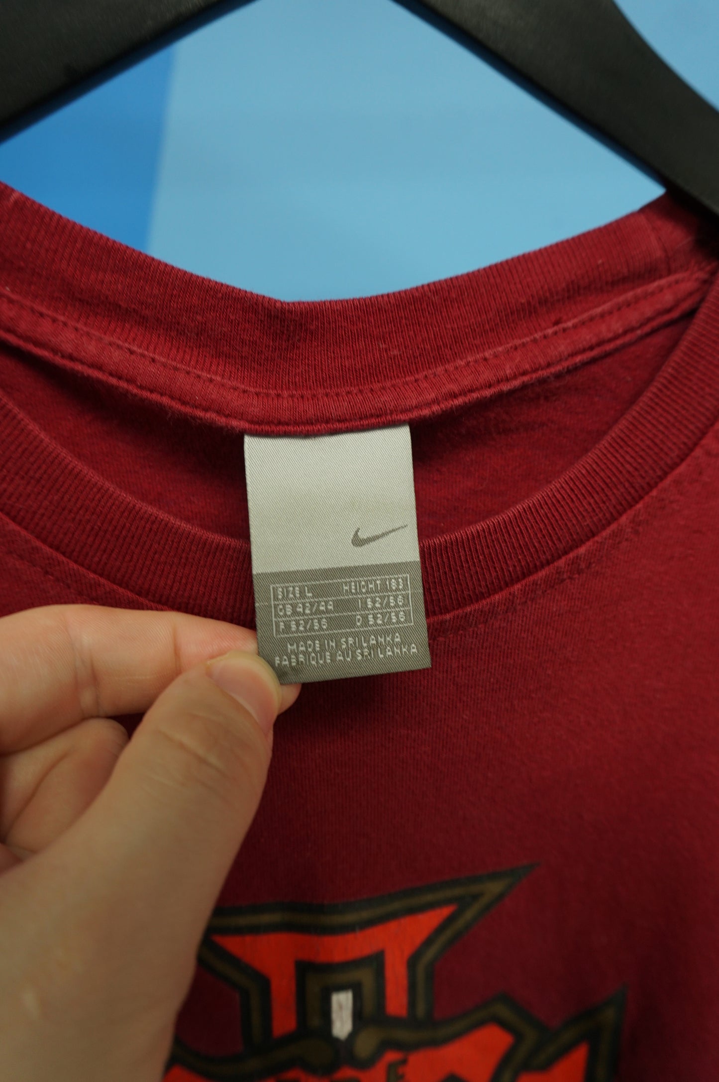 (M/L) Y2K Portugal Center Check Nike Soccer T-Shirt
