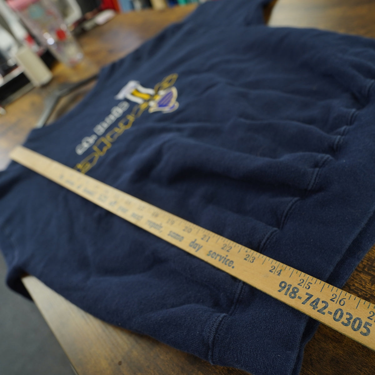 (L) Vintage Logo Athletic St Louis Blues NHL Men's L Sewn Sweatshirt Navy