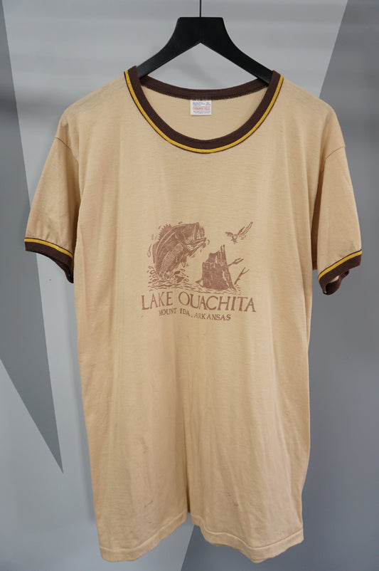 (M/L) 70s Lake Ouachita Ringer T-Shirt