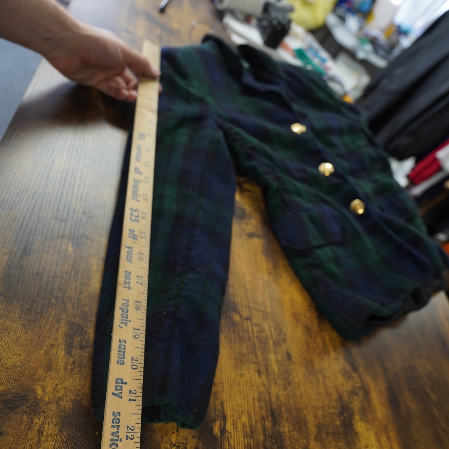 (Women's Sz. 8) Vintage Lauren Ralph Lauren Tartan Plaid Wool Blazer Suit Jacket