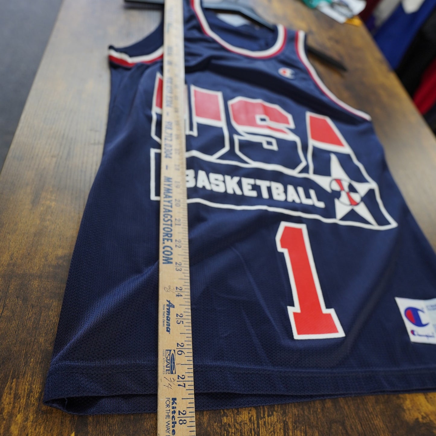 (S) Vintage Penny Hardaway Champion USA Basketball Jersey Men's S 36 Blue Olympic