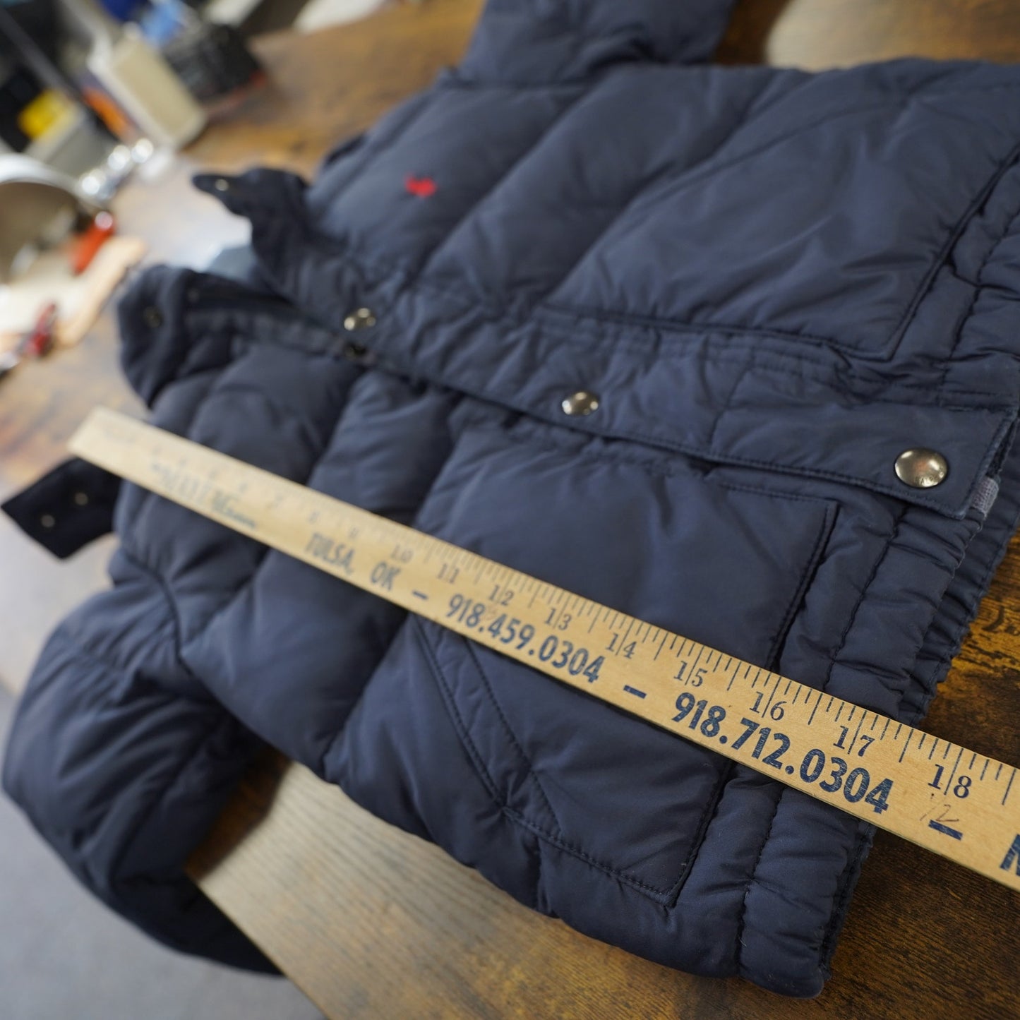 (Kids 3T) Vintage Polo Ralph Lauren Down Puffer Jacket Toddler Size 3T Baby Navy Blue Kids