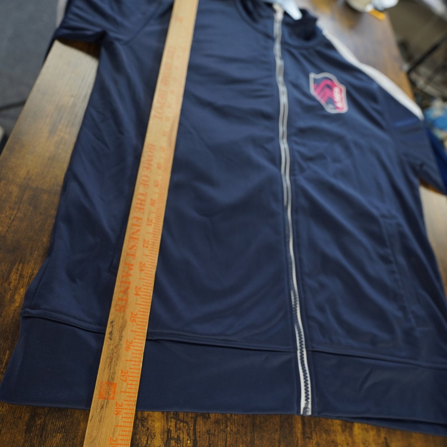 (L) St. Louis City FC Mitchell & Ness Warm Up Track Jacket Men's L Blue Embroidered
