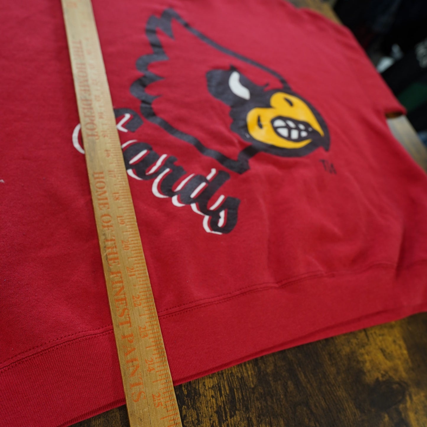 (XL) Vintage Louisville Cardinals Big Logo Crewneck Sweatshirt Men's XL Red