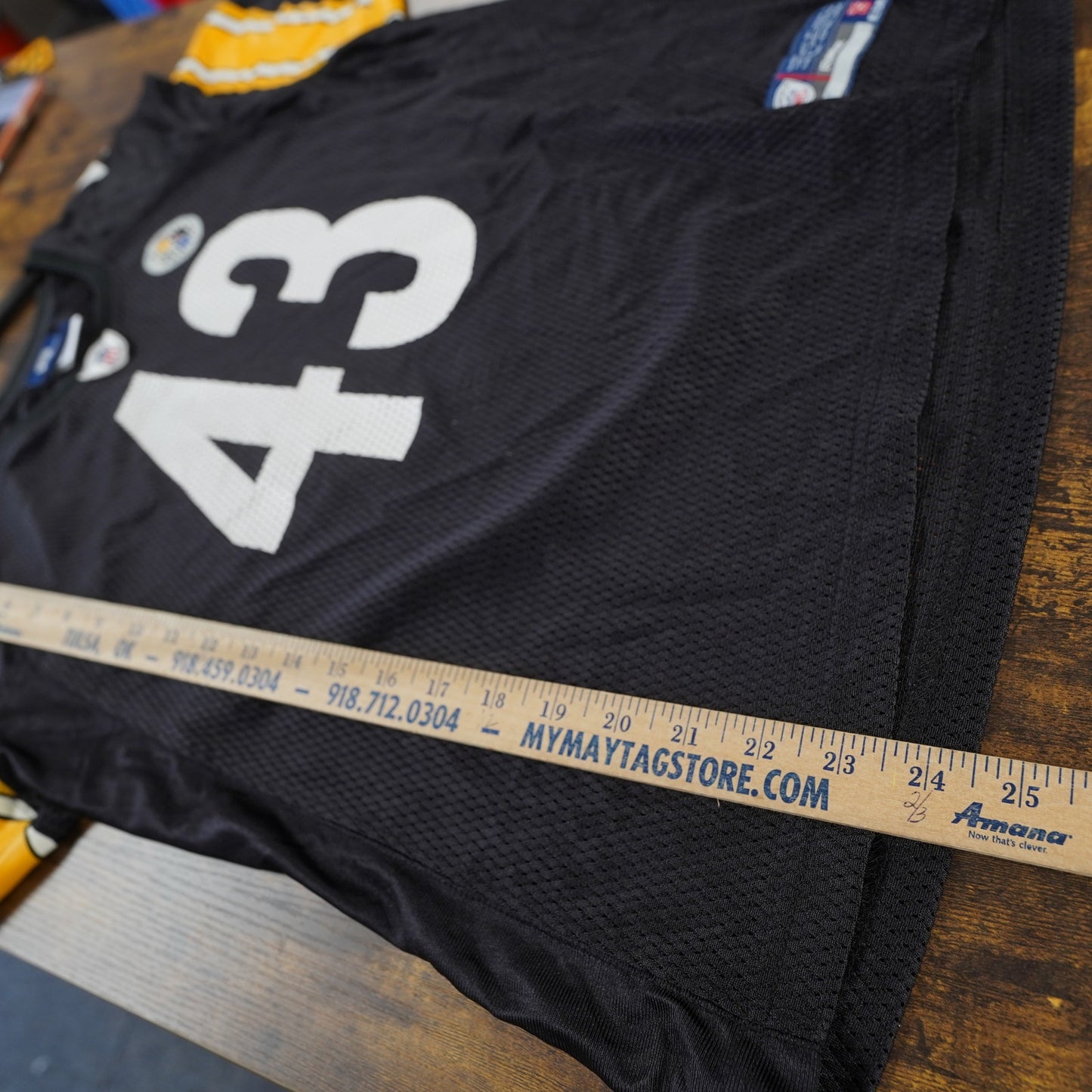 (Women's XL) Vintage Reebok Pittsburgh Steelers Troy Polamalu #43 Jersey Black NFL