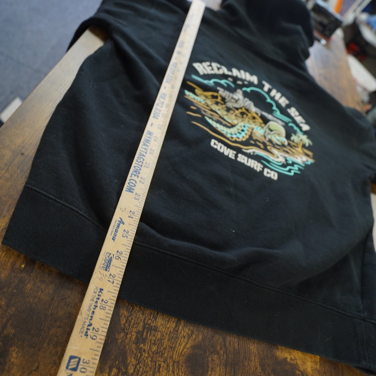 (L) Cove Surf Company Sea Turtle Hoodie Men's L Black Skate Y2K 2000s