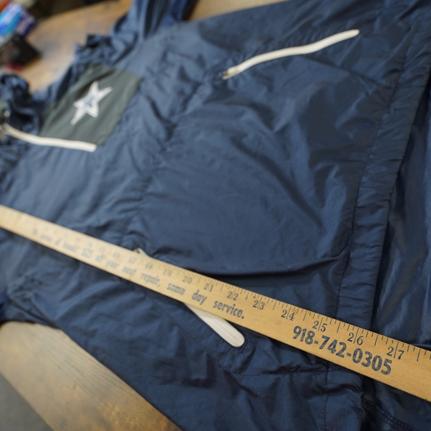 (S) Dallas Cowboys Nike Alpha Fly Rush Pullover Windbreaker Jacket Men's S 1/4 Zip