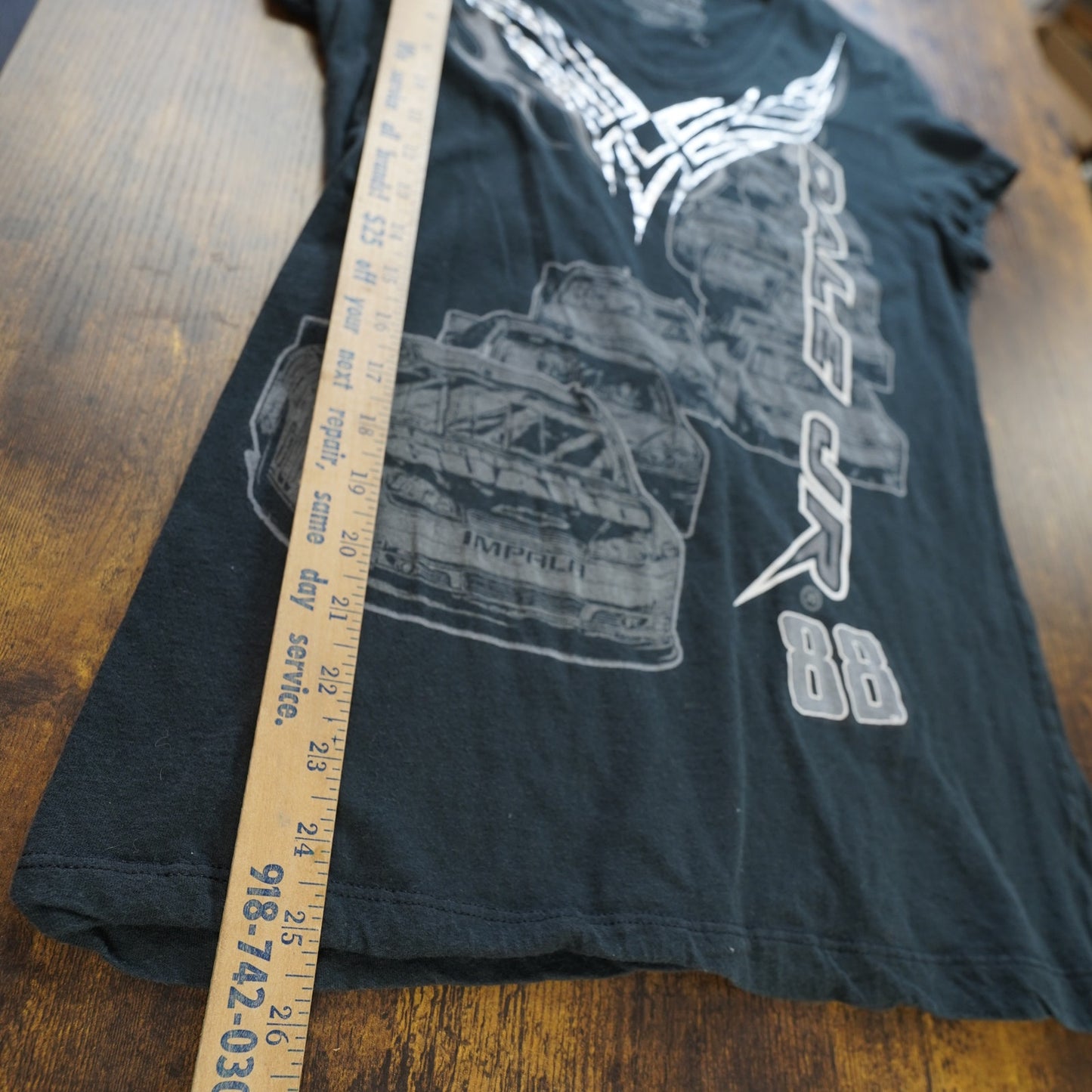 (Women's M) Dale Earnhardt Jr. Nascar Y2K V-Neck T-Shirt Women's M 2000s Goth Black