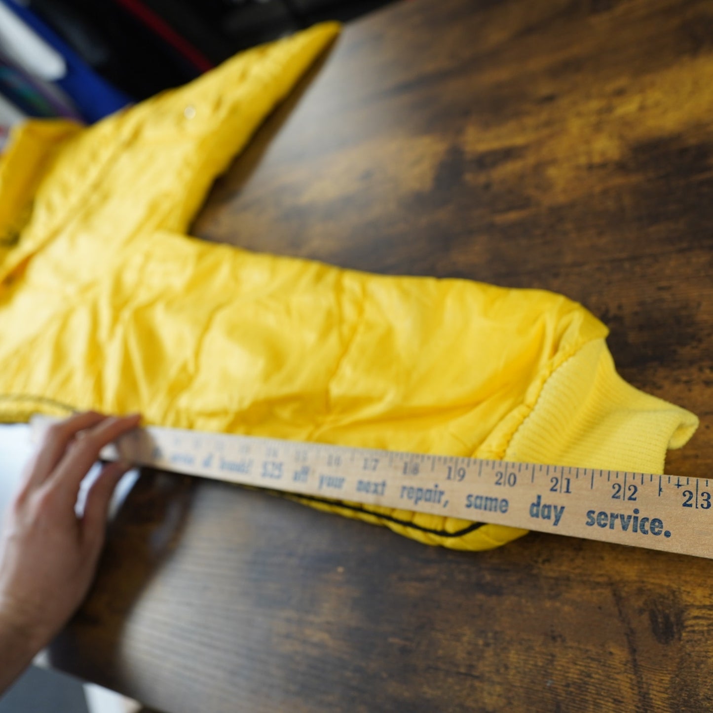 (S) True Vintage 70s Chain Stitched Swingster Western Puffer Jacket Men's S Yellow