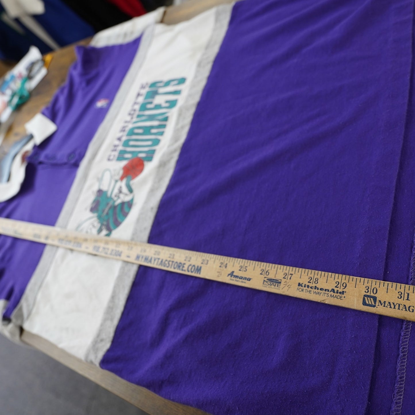 (L) Vintage Nutmeg Mills Charlotte Hornets Rugby Polo Shirt Men's L 90s Sweatshirt