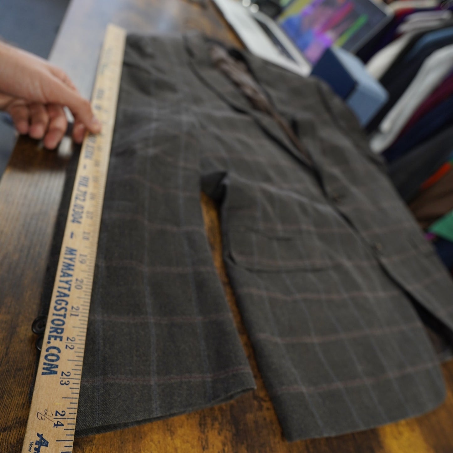 (Sz. 44) Lauren Ralph Lauren Vintage Plaid Blazer Suit Jacket Men's 44S Brown Sportcoat
