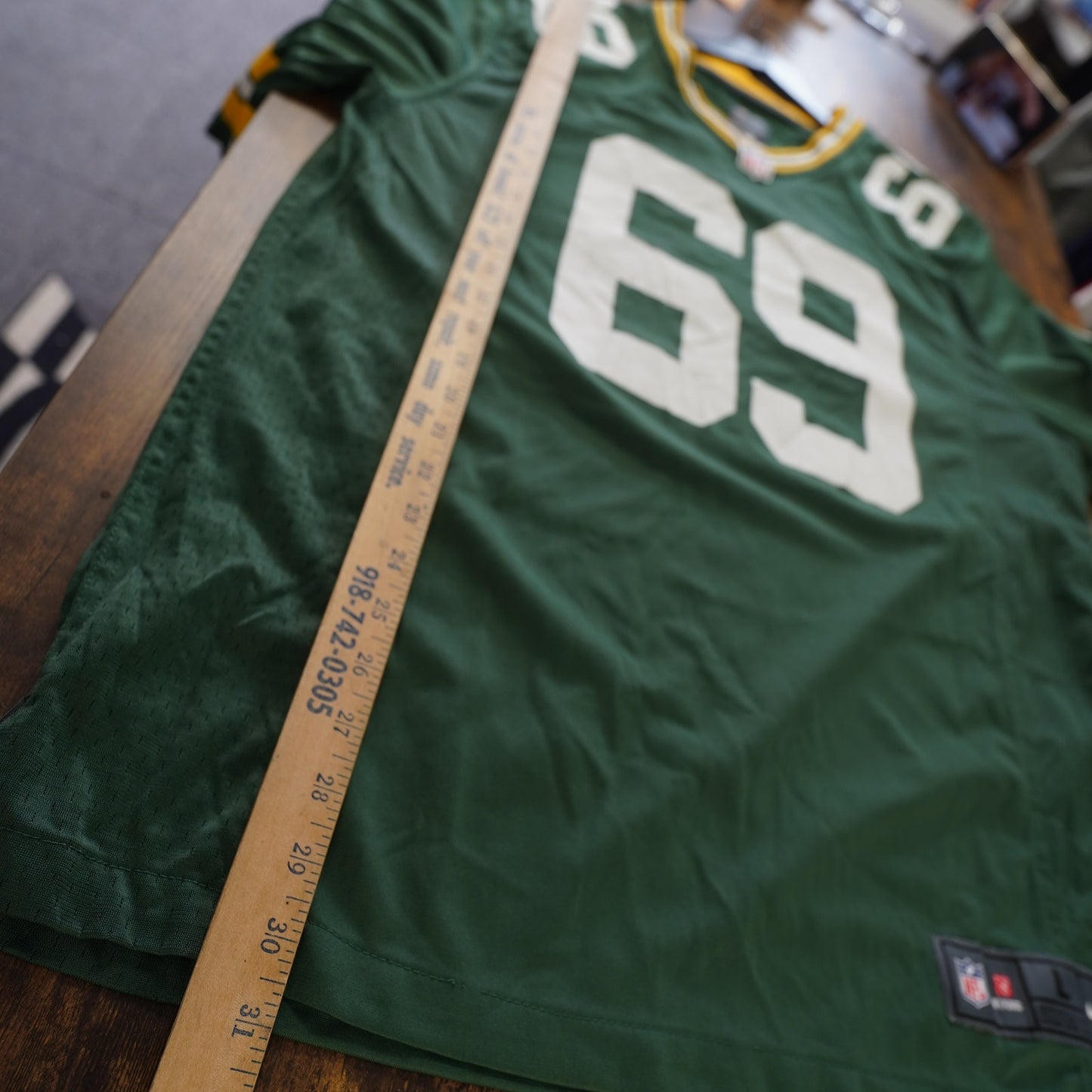 (L) Nike Green Bay Packers David Bakhtiari Football Jersey Mens L NFL On Field Green