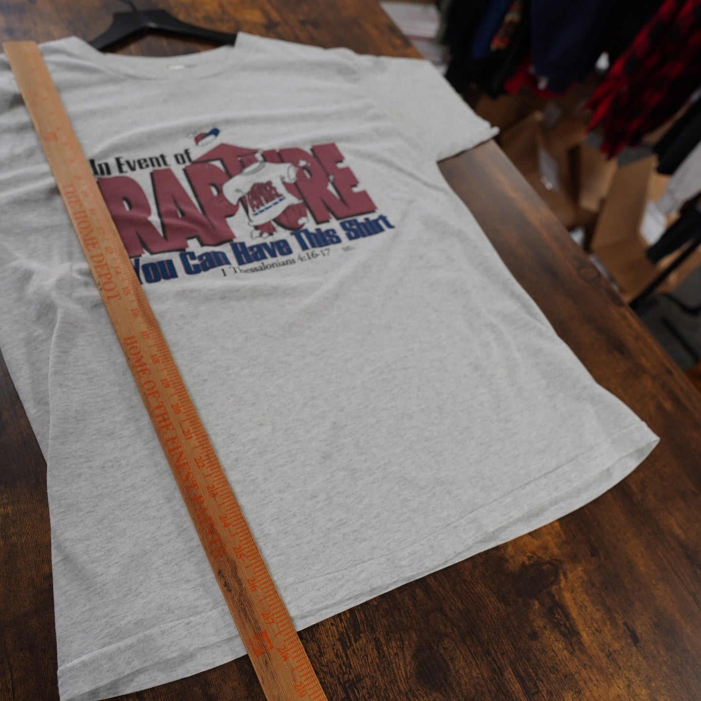 L) Vintage Religious Rapture Jesus T-Shirt Funny Christian God Swag