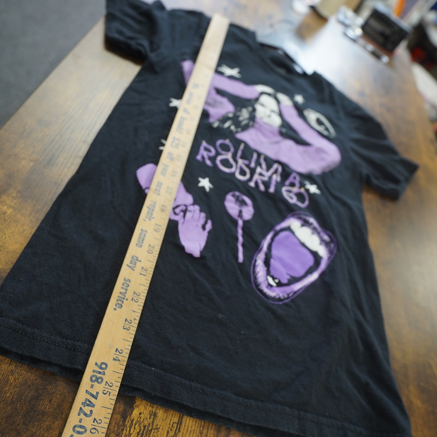 (XS) Olivia Rodrigo Graphic Tour T-Shirt Black Purple Star Band Merch Women's XS