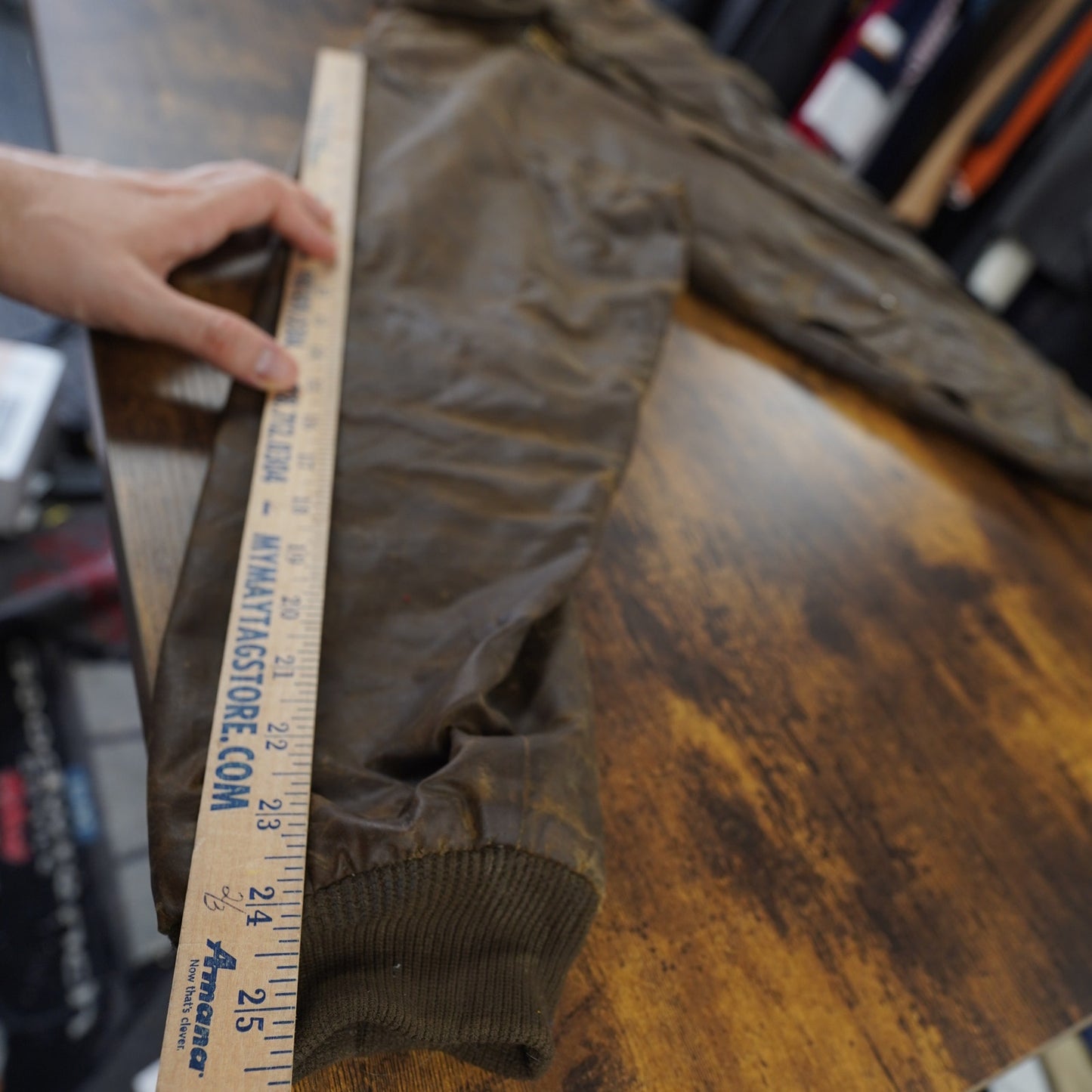 (M) Vintage Filson Waxed Tin Cloth Style Field Bomber Jacket Mens M Brown USA Made