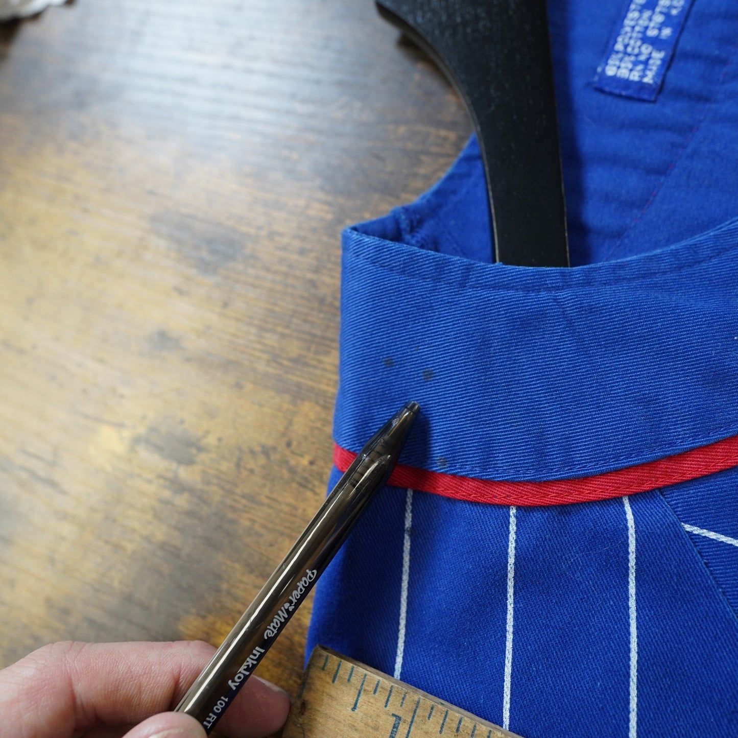 (L) Vintage Starter Pinstripe Chicago Cubs Embroidered Baseball Jersey Men's L Blue