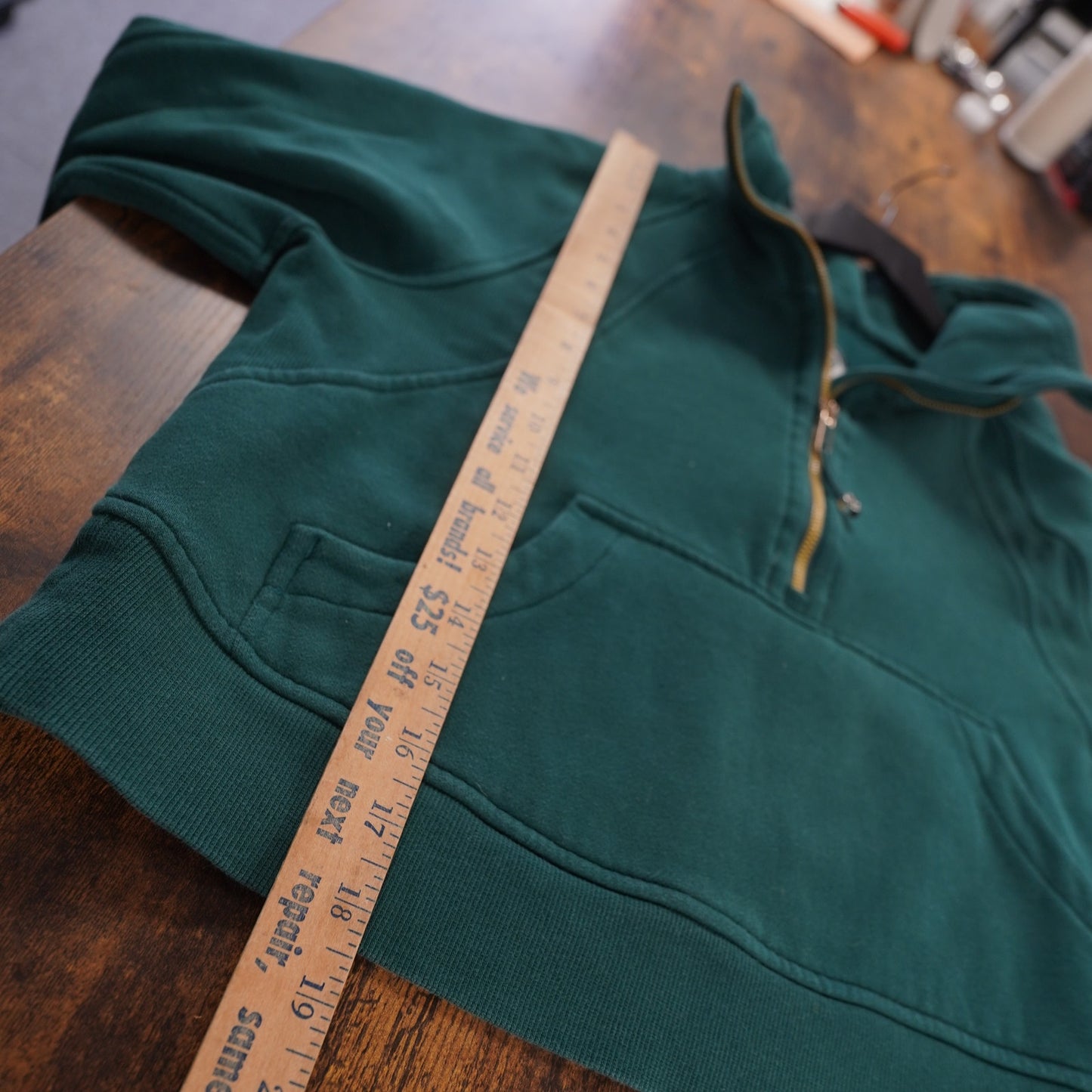 (Women's S) Lululemon Scuba Oversized Funnel-Neck Half-Zip Hoodie Women's S Teal Green