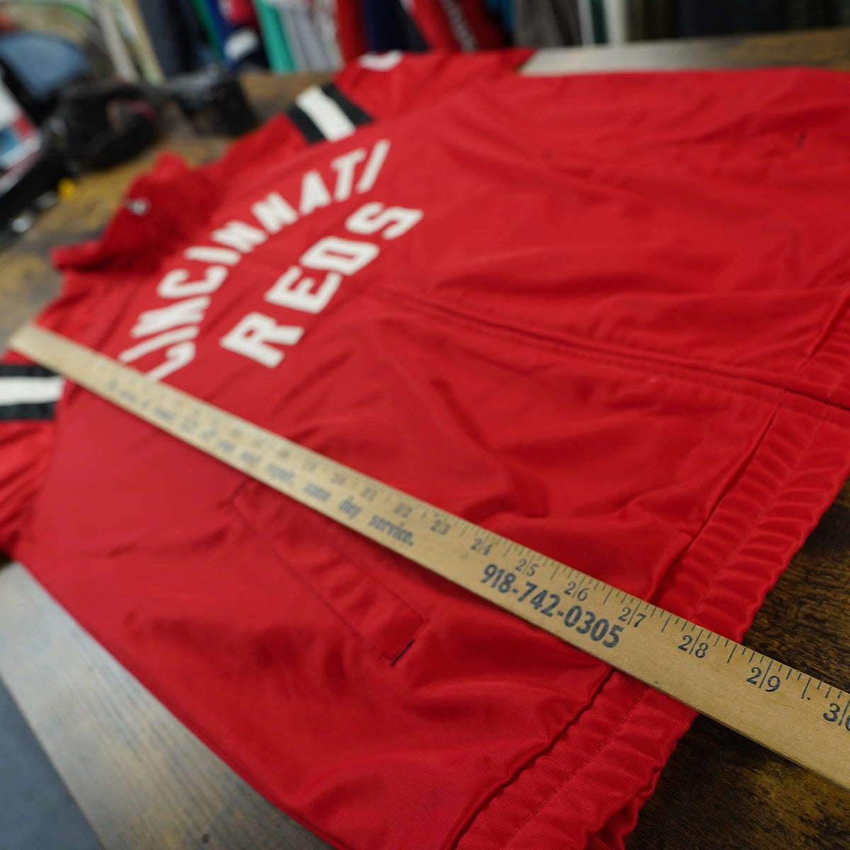 (L) Cincinatti Reds Stitched Baseball Full Zip Track Jacket Men's L Red MLB Retro
