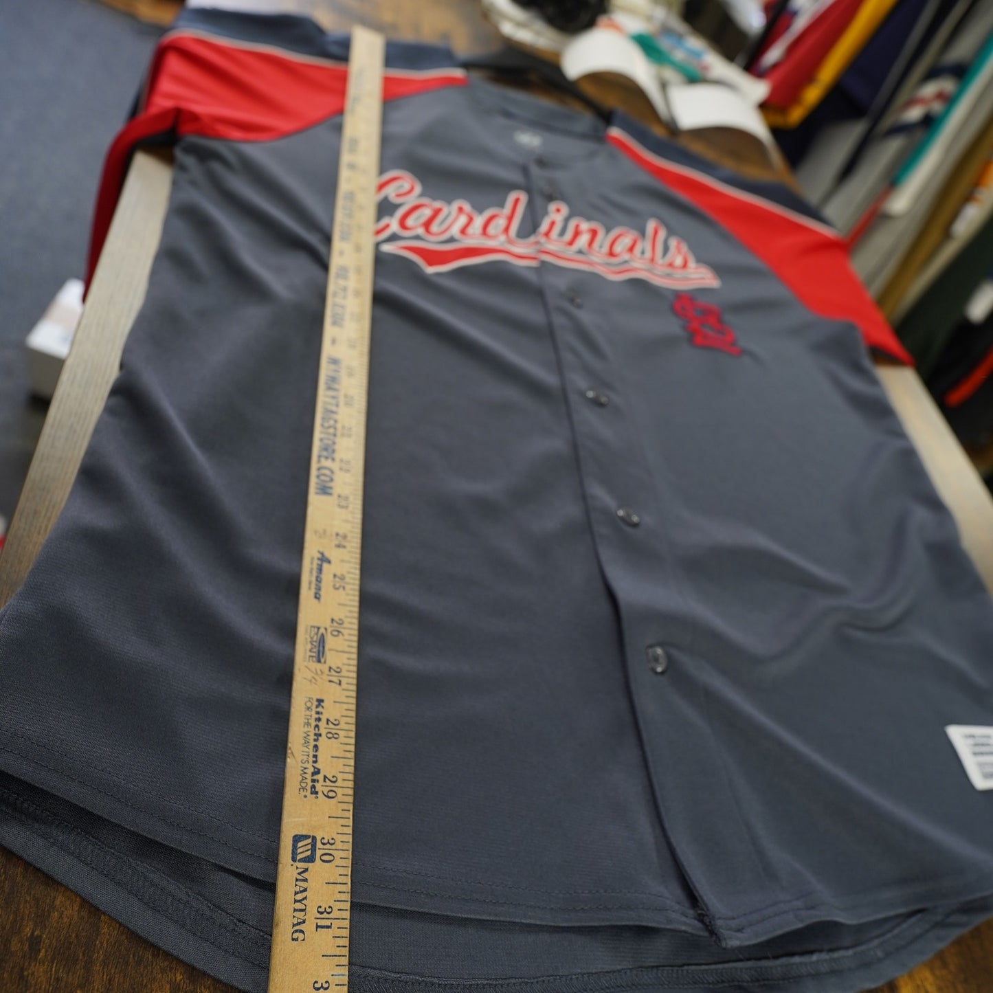 (XL) St. Louis Cardinals Embroidered Dynasty Baseball Jersey Men's XL Gray Sewn Red
