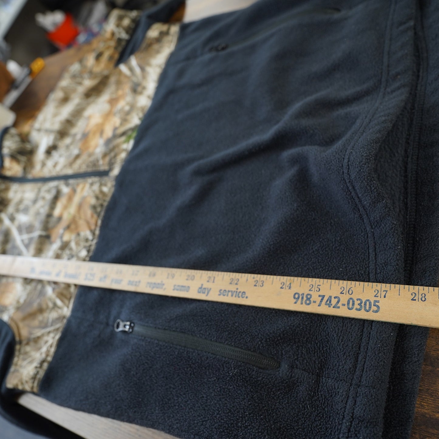 (L) Vintage Columbia Hunting Gear Camo Fleece 1/4 Zip Pullover Men's L Jacket PHG