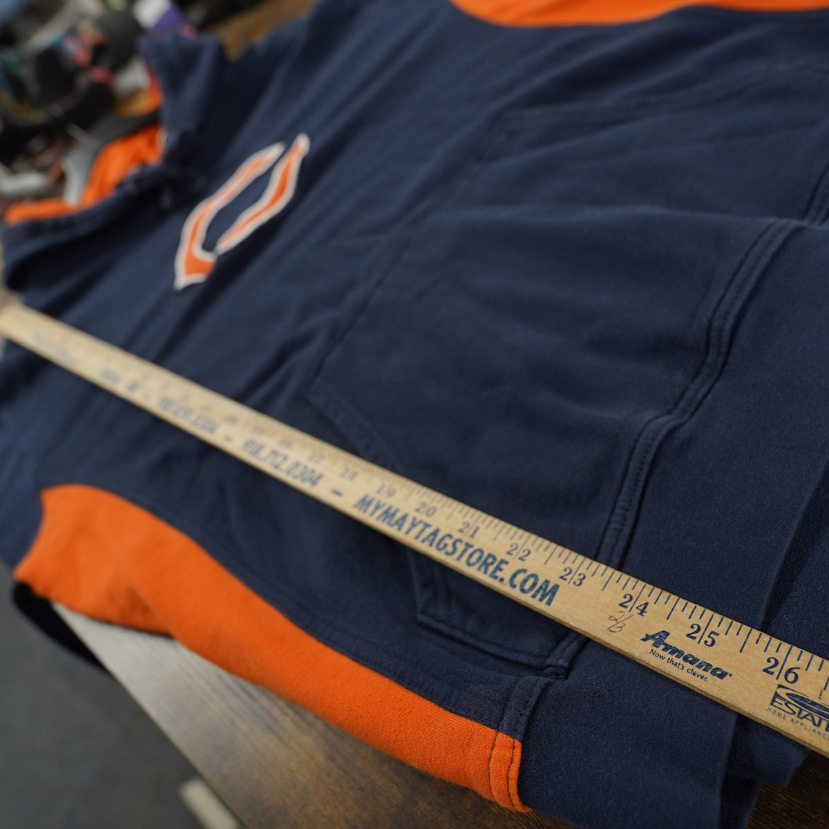 Vintage Chicago Bears Embroidered Team NFL Hoodie Men's XL Blue Orange Retro
