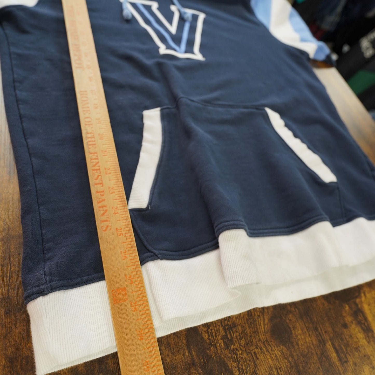 (XL) Vintage Villanova University Wildcats Champion Hoodie Men's XL Blue Cut & Sew