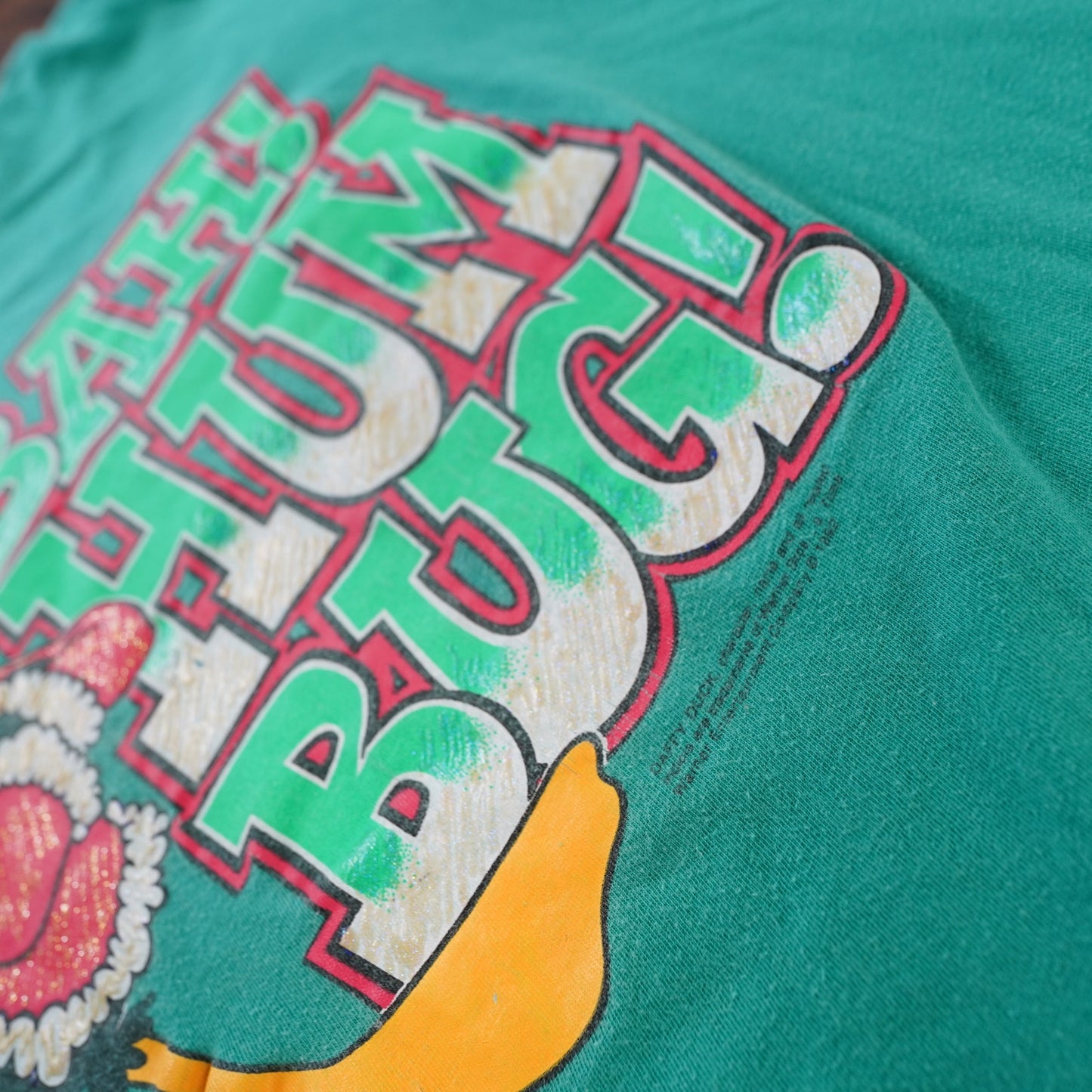 (L) Vintage Daffy Duck Looney Tunes Christmas T-Shirt Men's L Green Boxy Holiday
