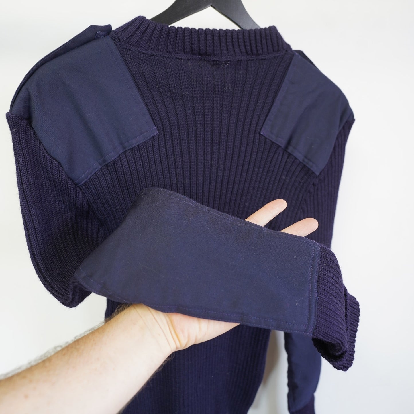 (L) True Vintage U.S. Navy Ribbed Commando Wool Knit Sweater Woolly Pully Men's L 46