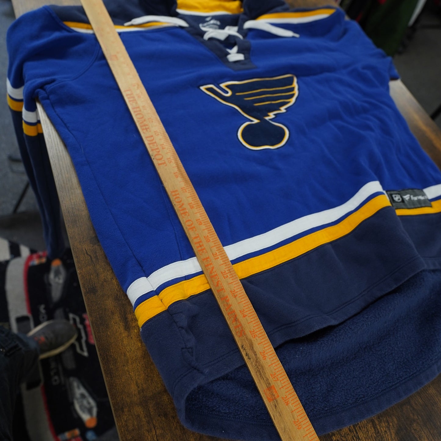 (XXL) St. Louis Blues Fanatics Sewn Hockey Hoodie Men's XXL Blue Jacket Embroidered