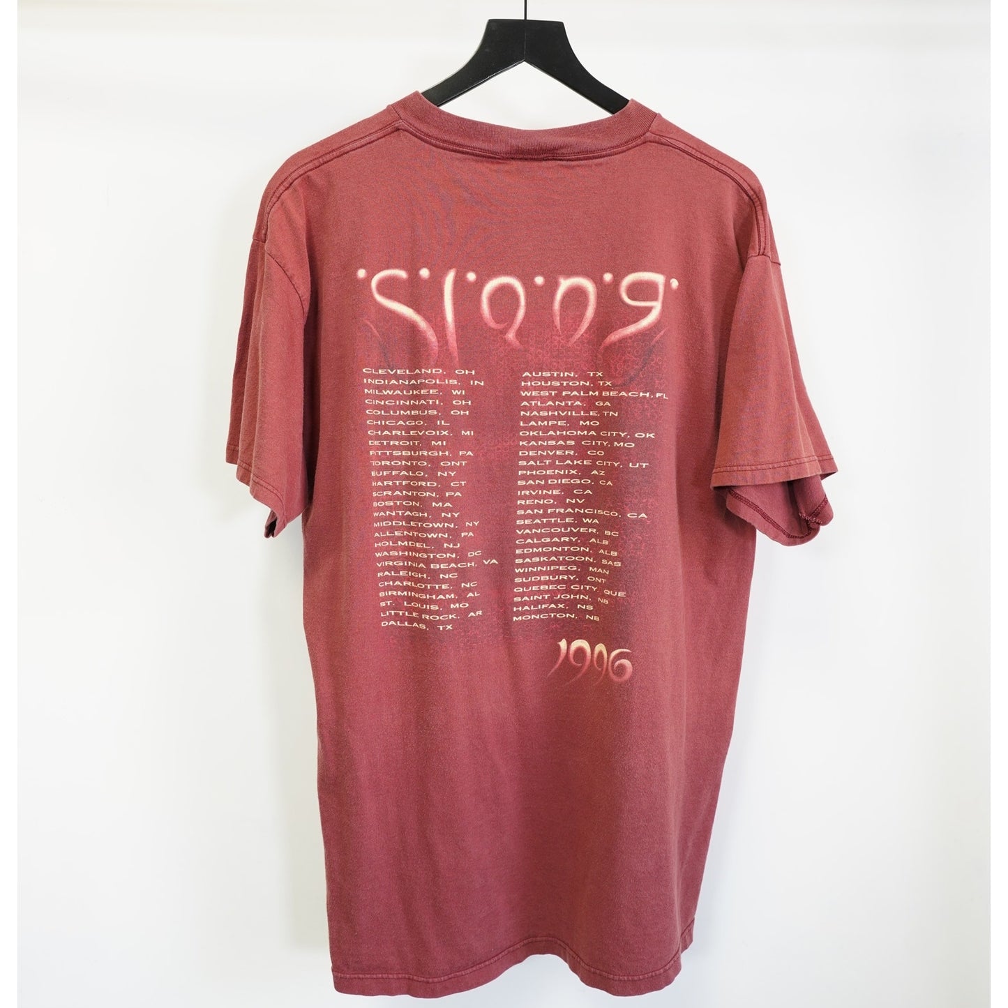 (XL) Vintage 1996 Def Leppard Slang Tour T-Shirt Men's XL Rock Band Tee Red Tultex