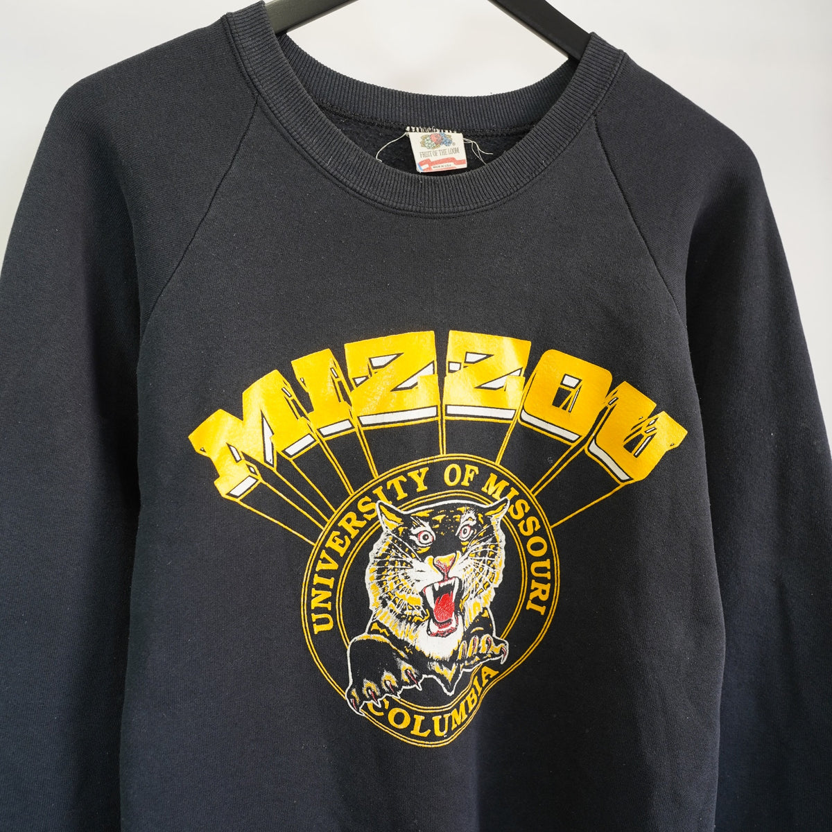 (L) Vintage Missouri Tigers 90s Crewneck Sweatshirt Men's L/XL Black Gold Retro