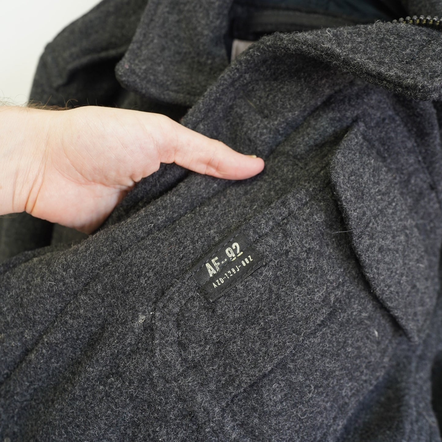 (L) Vintage Abercrombie & Fitch Wool Y2K Military Coat Jacket Men's L Gray Preppy