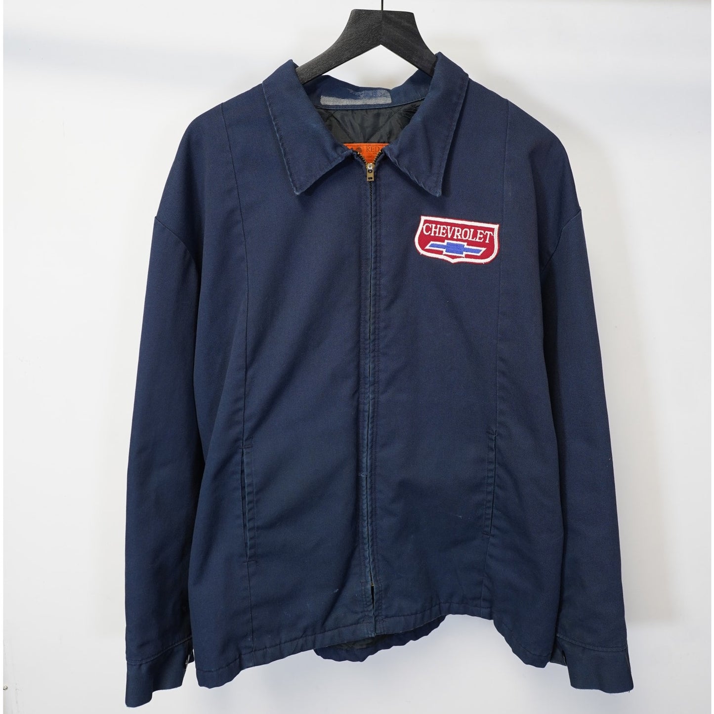 (XL) Vintage Chevrolet Mechanics Workwear Jacket Men's XL Blue Red Kap Chevy 80s